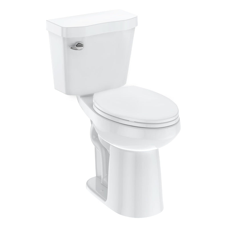 21Toilet, Elongated Toilets for Bathrooms, Two-Piece Toilet with Soft Close Seat, 1.28 Siphonic Flush Toilet with Universal Height ADA Cotton White