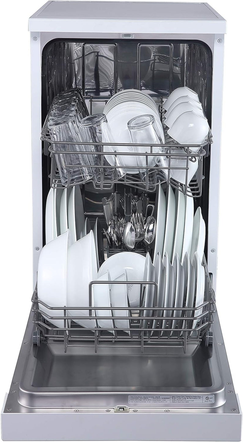 Portable Dishwasher, 18in Wide, 8 Place Settings Capacity, White