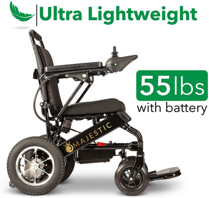 2020 New Folding Ultra Lightweight Electric Power Wheelchair, Silla de Ruedas Electrica, FDA Approved and Air Travel Allowed, Heavy Duty, Mobility Motorized, Portable Power (17.5′′ Seat Width)