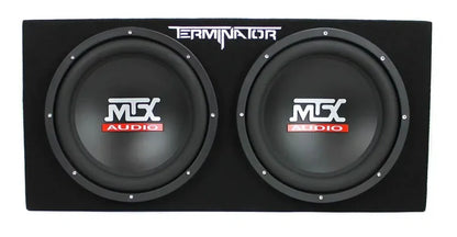 MTX 12" Dual Loaded Car Subwoofer w/Sub Box, Amplifier, & QPower Wiring Kit