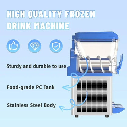 Commercial Slushy Machine - 1000W 30L Tanks Slush Maker Machine 304 Stainless Steel Commercial Margarita Machines Efficient Cooling the Ideal Slushie Maker for Bars Cafes Restaurants