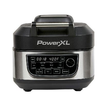 PowerXL Grill Air Fryer Combo Plus 6 QT 12 in 1 Indoor Slow Cooker, Roast, Bake, 1550 Watts, Stainless Steel Finish : Home & Kitchen