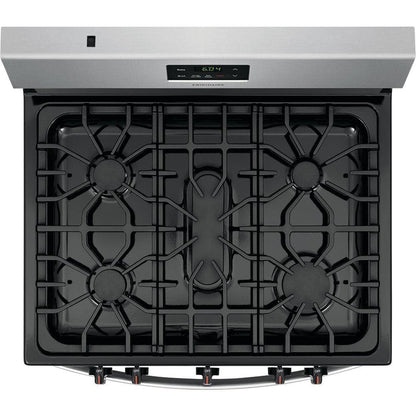 Frigidaire 30 in. 5 Burner Freestanding Gas Range in Stainless Steel FCRG3052AS