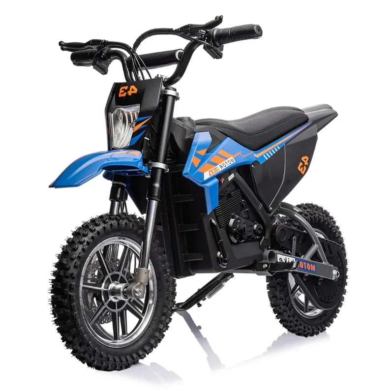 36V Kids Electric Dirt Bike, 36V, 350W, 15.5MPH, LED, 175lbs Max – Blue