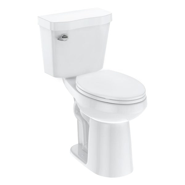 21Toilet, Elongated Toilets for Bathrooms, Two-Piece Toilet with Soft Close Seat, 1.28 Siphonic Flush Toilet with Universal Height ADA Cotton White