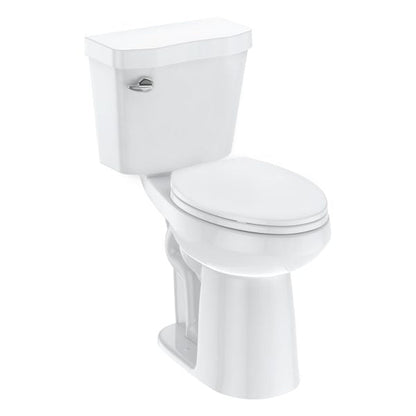 21Toilet, Elongated Toilets for Bathrooms, Two-Piece Toilet with Soft Close Seat, 1.28 Siphonic Flush Toilet with Universal Height ADA Cotton White