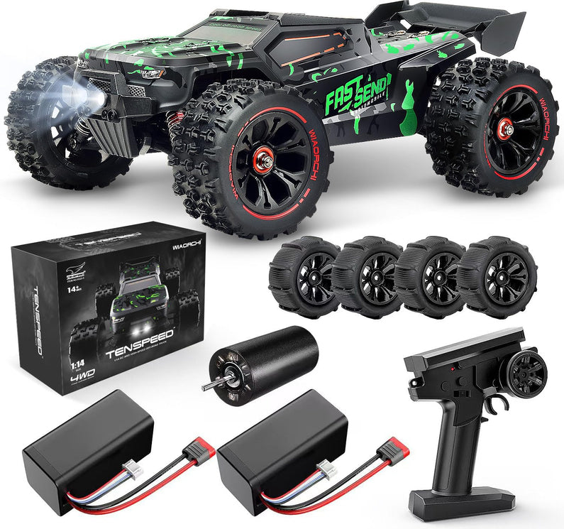 WIAORCHI 1/16 RTR Brushless Fast RC Cars, 42mph with 2 Batteries