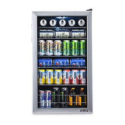 Beverage Refrigerator Cooler | 126 Cans Free Standing with Right Hinge Glass Door