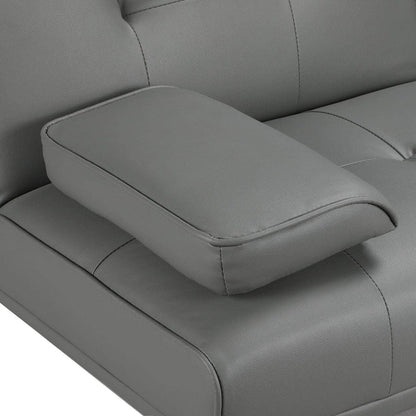 Yaheetech Convertible Sofa Bed Adjustable Couch Sleeper Modern Faux Leather Home Recliner Reversible Loveseat Folding Daybed Guest Bed, Removable Armrests, Cup Holders, 3 Angles, 772lb Capacity, Black