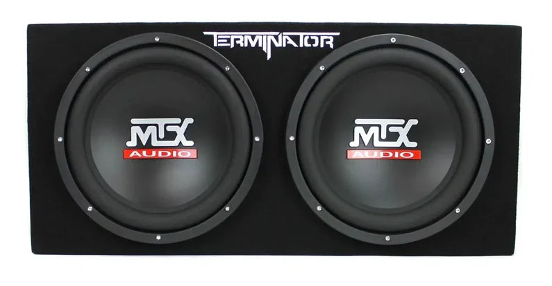 MTX 12" Dual Loaded Car Subwoofer w/Sub Box, Amplifier, & QPower Wiring Kit