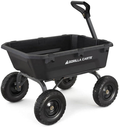 7GCG-NF Heavy-Duty Poly Dump Garden Cart with No-Flat Tires, 7 Cubic Feet, 1200-Pound Capacity, Black, Amazon Exclusive