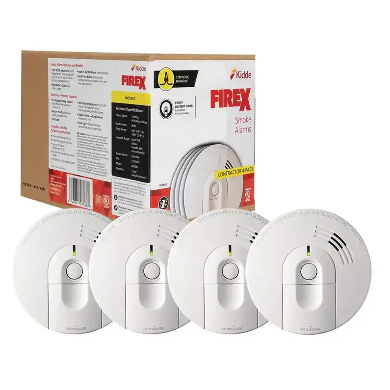 Firex 4 Pack Hardwired Smoke Detector with Ionization Sensor