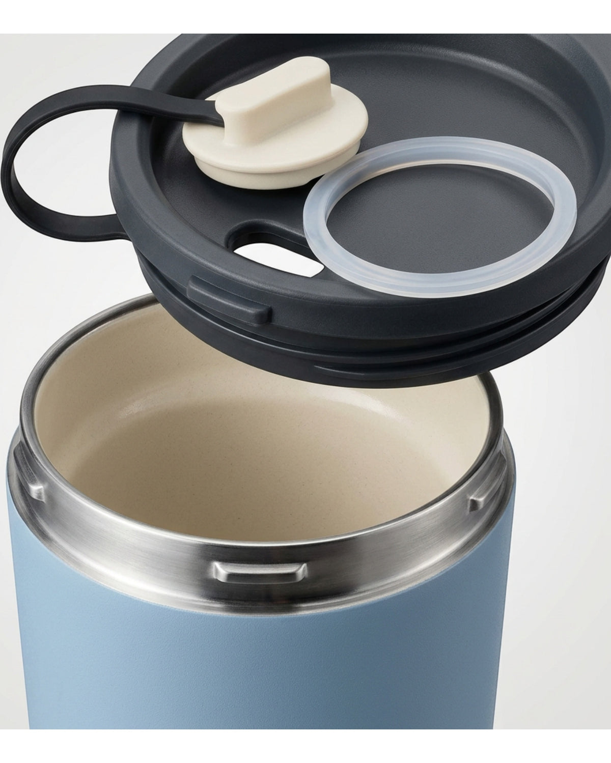 Skvhgx Ceramic-Lined Vacuum Tumbler with Quarter-Turn Lid 15 oz Cloud Blue - Detail view