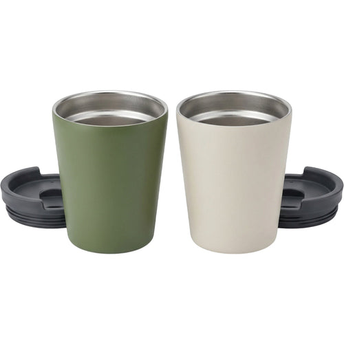 Skvhgx Stackable Vacuum Low Cup Set 10 oz x 2 Moss Oatmeal - Product view