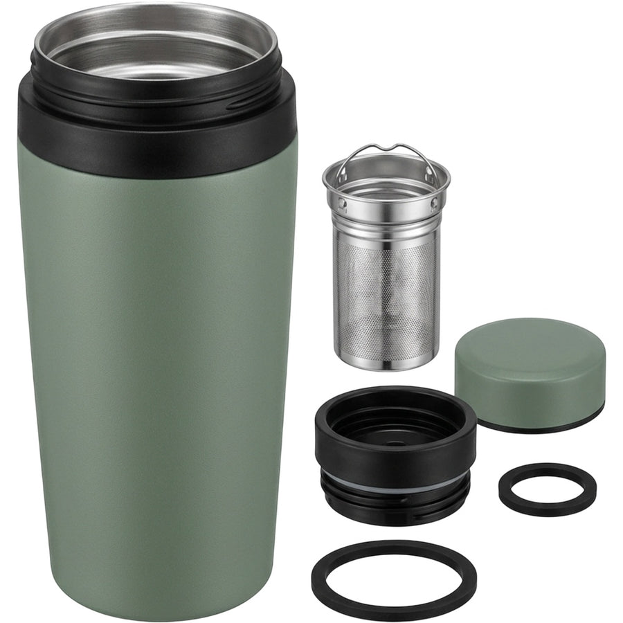 Skvhgx Vacuum Tea Tumbler with Removable Infuser 16 oz Smoke Green